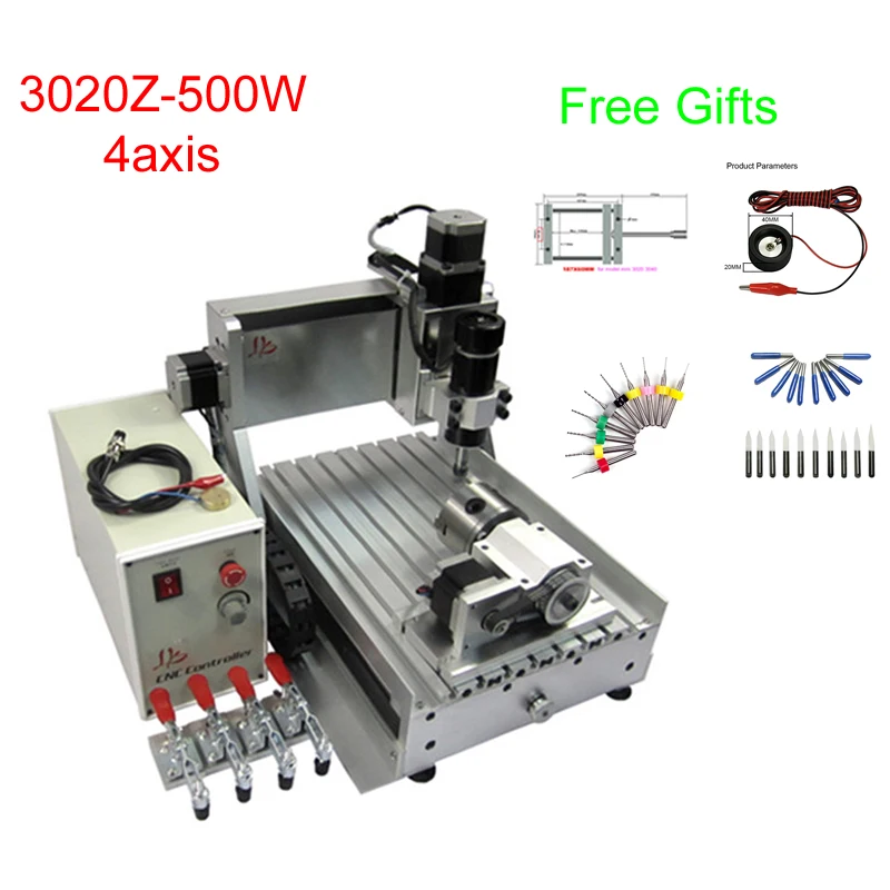 3D CNC Router machine LY3020Z-D500W milling and drilling with rotary axis free tax to RU | Инструменты