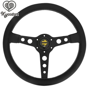 350mm universal real leather Classic steering wheel 14" inch Flat Steering-Wheel With Black silver Spoke
350mm universal real leather Classic steering wheel 14" inch Flat Steering-Wheel With Black silver Spoke