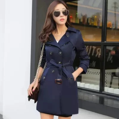 2019 Women Trench Coat Early Spring Womens Double-breasted Windbreakers Slim Waist Thin Plue size Long female Windbreaker Coat
2019 Women Trench Coat Early Spring Womens Double-breasted Windbreakers Slim Waist Thin Plue size Long female Windbreaker Coat