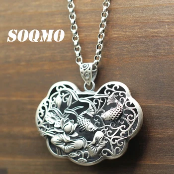 SOQMO 100% Real 990 Pure Silver Vintage Flower Fish Pendants for Women Mother Accessories Jewelry Gift Without a Chain SQM208
SOQMO 100% Real 990 Pure Silver Vintage Flower Fish Pendants for Women Mother Accessories Jewelry Gift Without a Chain SQM208