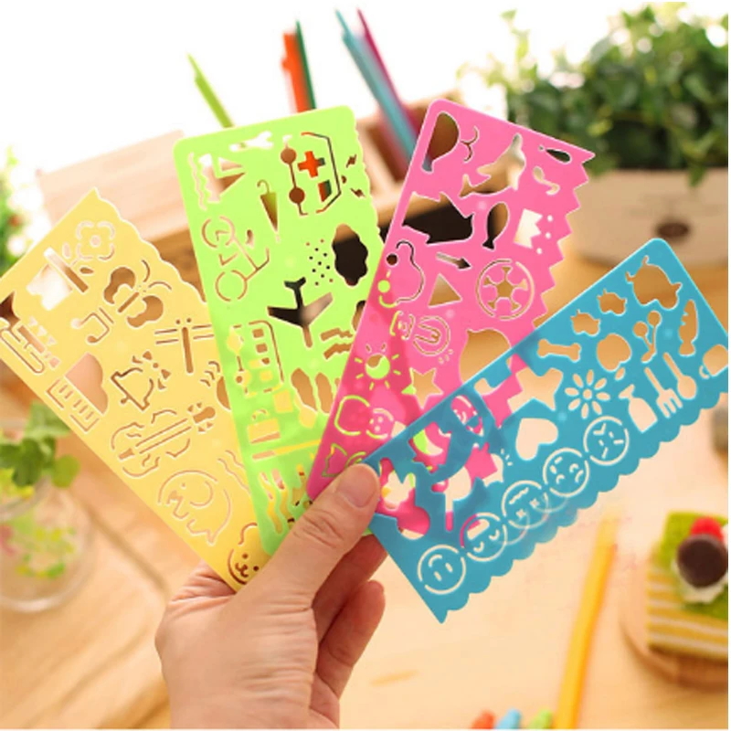 1Set 4 Pcs Plastic Stationery Ruler art ruler for children painting template painting set tool pure color ruler as gifts
1Set 4 Pcs Plastic Stationery Ruler art ruler for children painting template painting set tool pure color ruler as gifts
