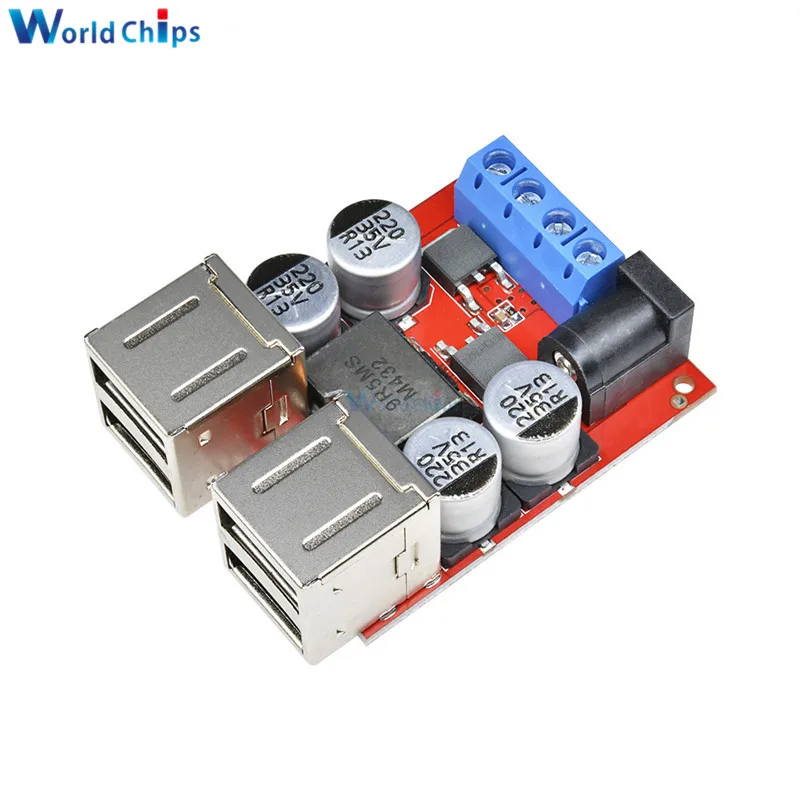 

DC-DC Buck Step-down Vehicle Charging Module 8V-35V to 5V 8A 40W 4 Port USB Power Charging Hub Board Distributor Mobile Charger