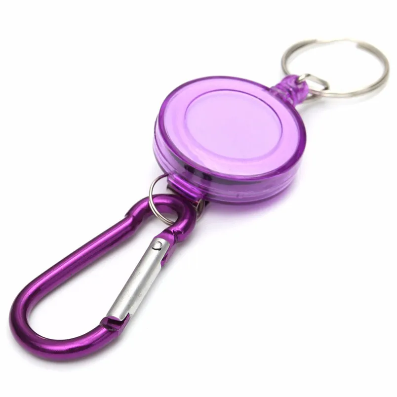 Hot sale Retractable Key Chain Badge Reel - Recoil Carabiner ID Ski Pass Owner multicolor Outdoor Tools new #4O04 (1)