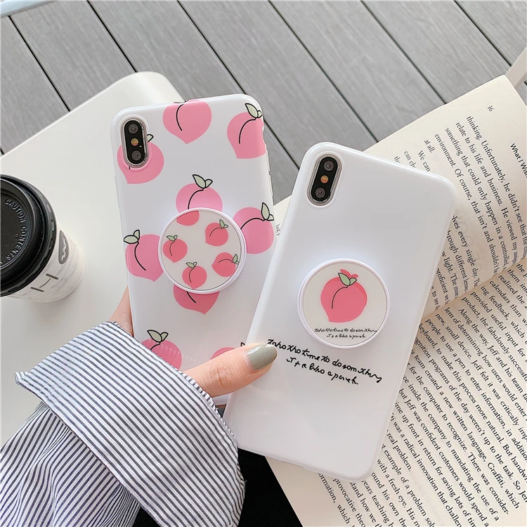Candy Color Pink Peach Phone Case For iphone X Case For iphone 6 7 8 Plus Back Cover Fashion Cases Coque With the Fold Ring
Candy Color Pink Peach Phone Case For iphone X Case For iphone 6 7 8 Plus Back Cover Fashion Cases Coque With the Fold Ring