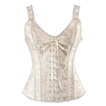 Sexy lace up Satin Jacquard Overbust Corset shoulder straps zipper Lingerie Waister Cincher Bustier Plus Size S-6XL
Sexy lace up Satin Jacquard Overbust Corset shoulder straps zipper Lingerie Waister Cincher Bustier Plus Size S-6XL