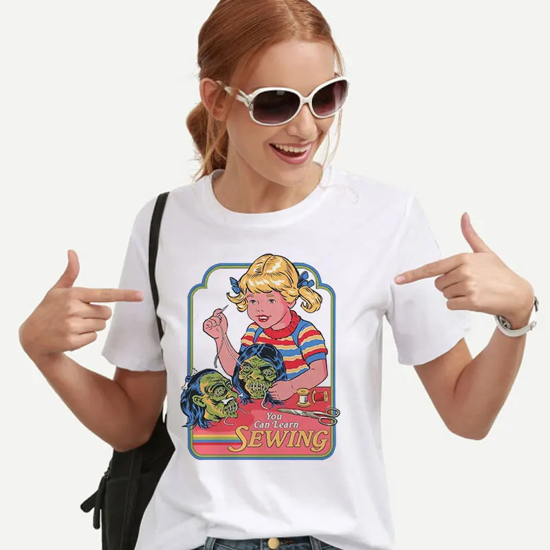 80s 90s Vintage Tshirt Harajuku Streetwear You Can Learn Sewing Printed T-shirt Tumblr Funny Clothes Korean Female T-shirt
80s 90s Vintage Tshirt Harajuku Streetwear You Can Learn Sewing Printed T-shirt Tumblr Funny Clothes Korean Female T-shirt