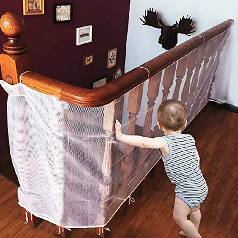 

300*80cm Kid Balcony Safety Protection Net Baby Balcony Fence Stair Stairway Rail Doorway Mesh Thicken Child Security Net Gate