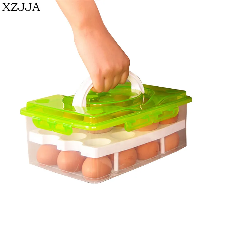 XZJJA High Quality 24 Grid Egg Box Food Container Storage Boxes Double Layer Durable Multifunctional Crisper Kitchen Products
XZJJA High Quality 24 Grid Egg Box Food Container Storage Boxes Double Layer Durable Multifunctional Crisper Kitchen Products