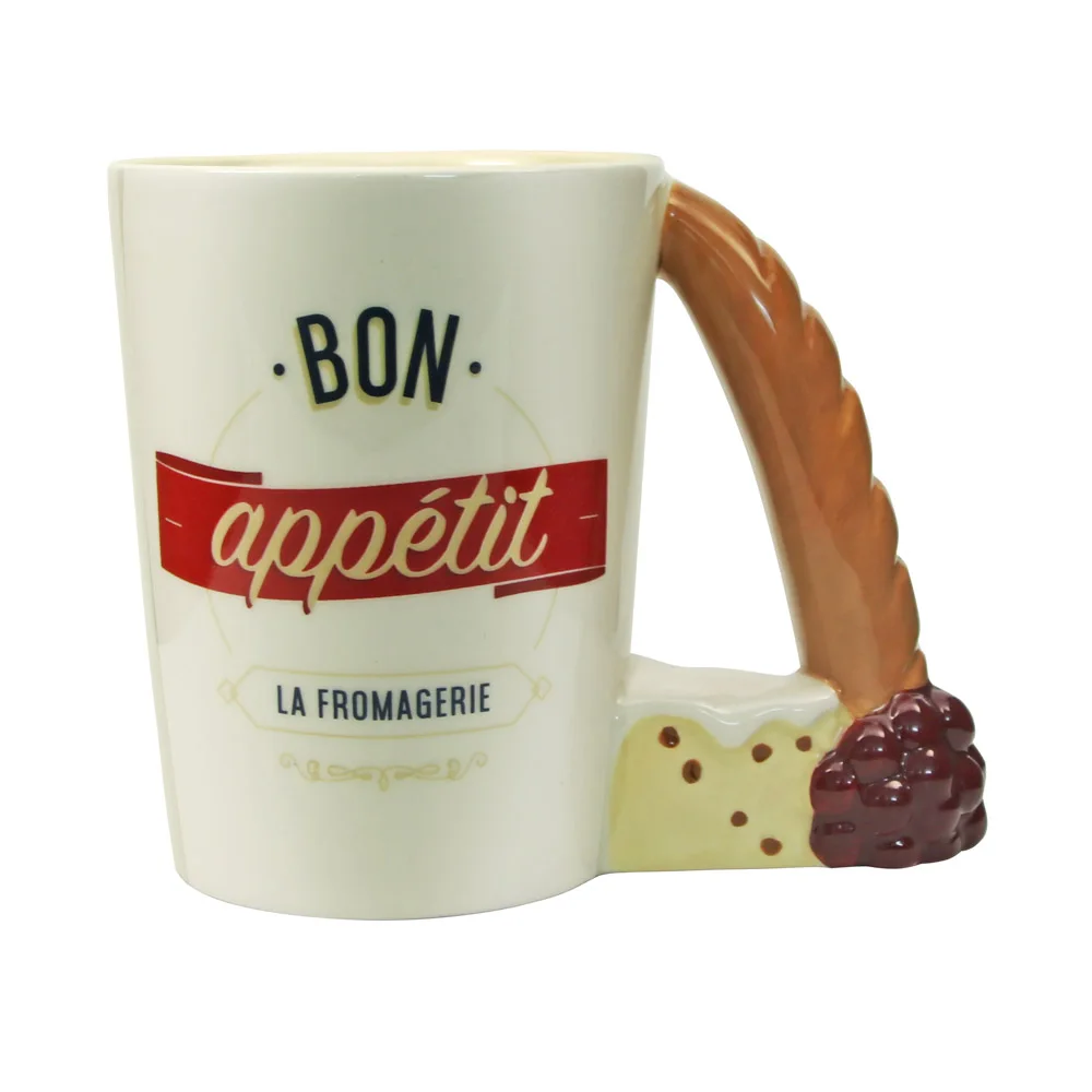 1Piece French Dessert Coffee Mug La Fromagerie Bon Appetite Baguette Handle Mug Office Ceramic Water Cup Home Kitchen Decor
1Piece French Dessert Coffee Mug La Fromagerie Bon Appetite Baguette Handle Mug Office Ceramic Water Cup Home Kitchen Decor