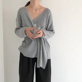 CBAFU autumn winter women sweater waist lace up solid irregular sueter mujer v neck casual knitted sweater long sleeve new P253
CBAFU autumn winter women sweater waist lace up solid irregular sueter mujer v neck casual knitted sweater long sleeve new P253