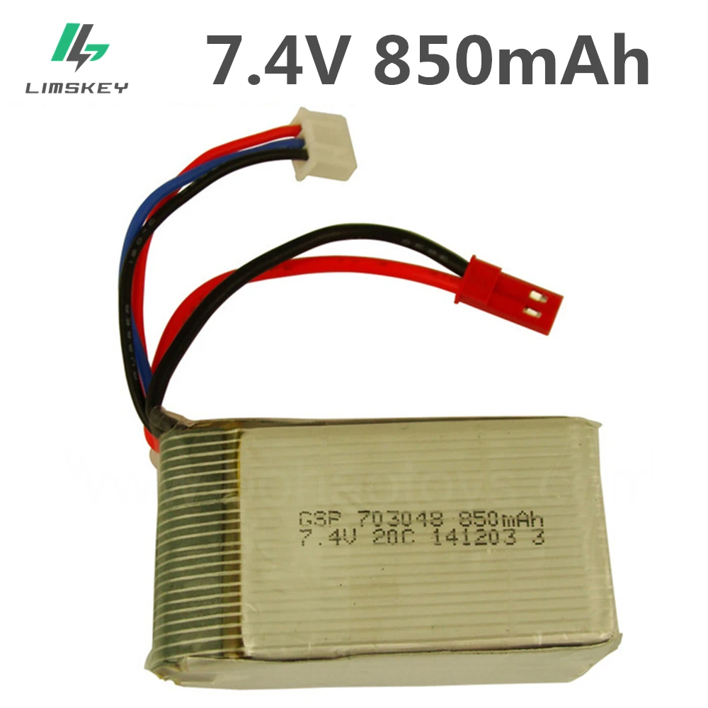 7.4V 850mAH Lipo Battery For Udi U829A U829X MJXRC X600 remote control Li-po battery 7.4 V 850 mAH 20C JST plug 703048
7.4V 850mAH Lipo Battery For Udi U829A U829X MJXRC X600 remote control Li-po battery 7.4 V 850 mAH 20C JST plug 703048