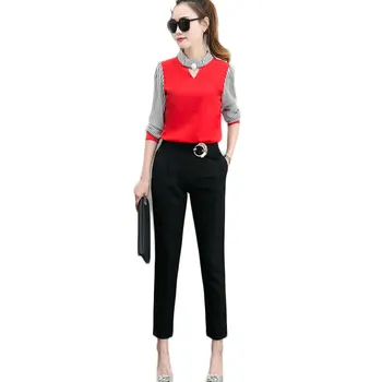 Spring New Korean Fashion Women'S Clothing Set Clothes Stripe Shirt Blouse Slim Pants 2 Pcs Outfit Lady Vestido OL Girl S-XXL
Spring New Korean Fashion Women'S Clothing Set Clothes Stripe Shirt Blouse Slim Pants 2 Pcs Outfit Lady Vestido OL Girl S-XXL