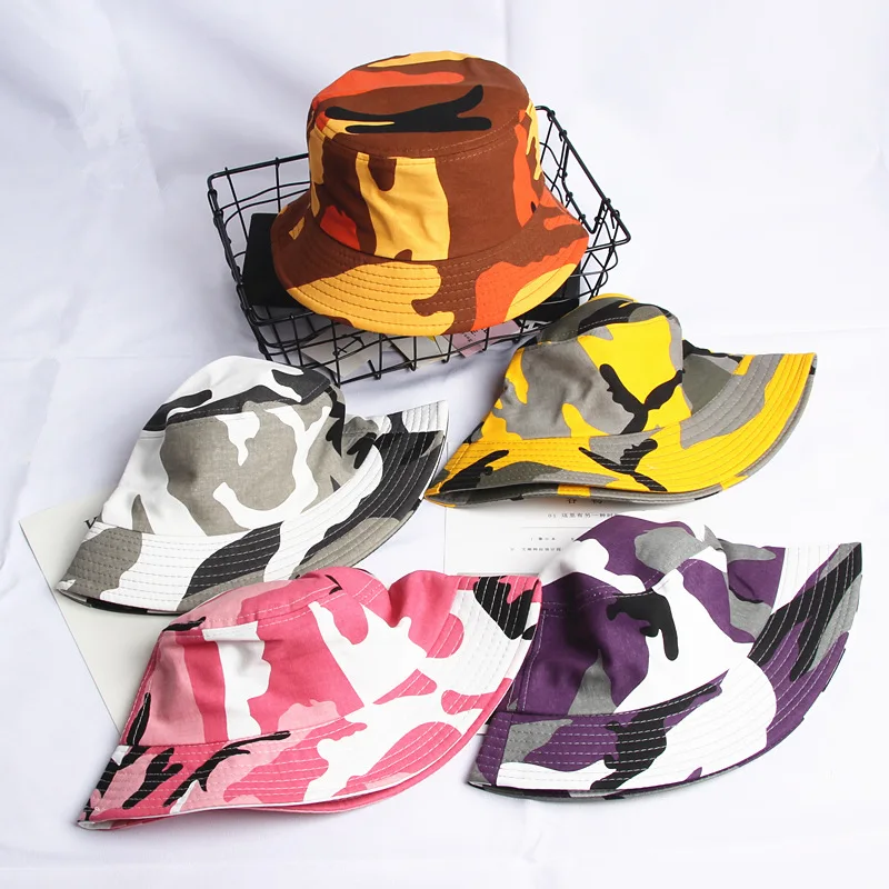 New Camouflage Cap Men Women bucket Hat Yellow Orange Gray Pink Purple Fishing Hat Como 5 Colors
New Camouflage Cap Men Women bucket Hat Yellow Orange Gray Pink Purple Fishing Hat Como 5 Colors