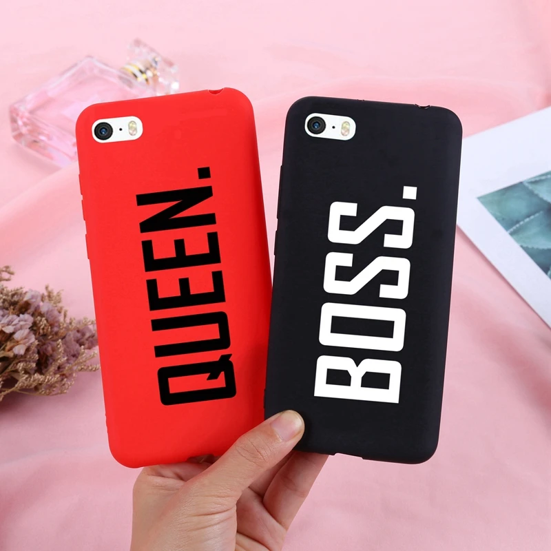 Letters QUEEN & BOSS Couples Phone Case For iPhone X 4 4S 5 5S SE 6 6S 7 8 Plus XR XS Max Soft Candy Color Back Cover Cases
Letters QUEEN & BOSS Couples Phone Case For iPhone X 4 4S 5 5S SE 6 6S 7 8 Plus XR XS Max Soft Candy Color Back Cover Cases