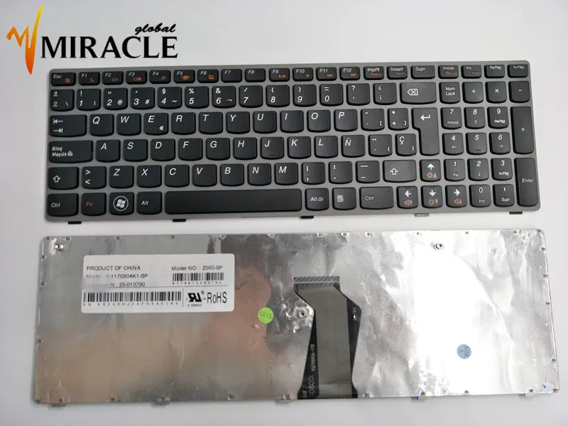 Laptop Keyboard FOR LENOVO G560 G570 G570AH G570G SP Spanish layout with gray frame New and Original
Laptop Keyboard FOR LENOVO G560 G570 G570AH G570G SP Spanish layout with gray frame New and Original