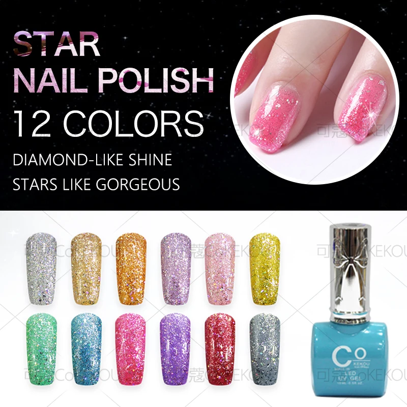 CoKEKOU 3D Dimond Glitter UV Nail Gel Nail Art Manicure Star Nail Gel Lacquer Soak Off Base Top Gel Polish Makeup 15ML
CoKEKOU 3D Dimond Glitter UV Nail Gel Nail Art Manicure Star Nail Gel Lacquer Soak Off Base Top Gel Polish Makeup 15ML