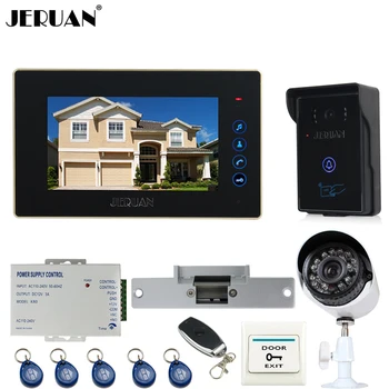 JERUAN 7 inch Video door Phone Entry intercom System kit RFID Access IR Camera +metal 700TVL Analog Camera + remote control
JERUAN 7 inch Video door Phone Entry intercom System kit RFID Access IR Camera +metal 700TVL Analog Camera + remote control