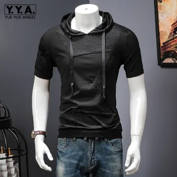 Mens Korean Summer Short Sleeve Ice Silk Hoody T-shirt Slim Fit Casual Tees Tops Cap Male Streetwear T-shirts Plus Size 4XL Top
Mens Korean Summer Short Sleeve Ice Silk Hoody T-shirt Slim Fit Casual Tees Tops Cap Male Streetwear T-shirts Plus Size 4XL Top