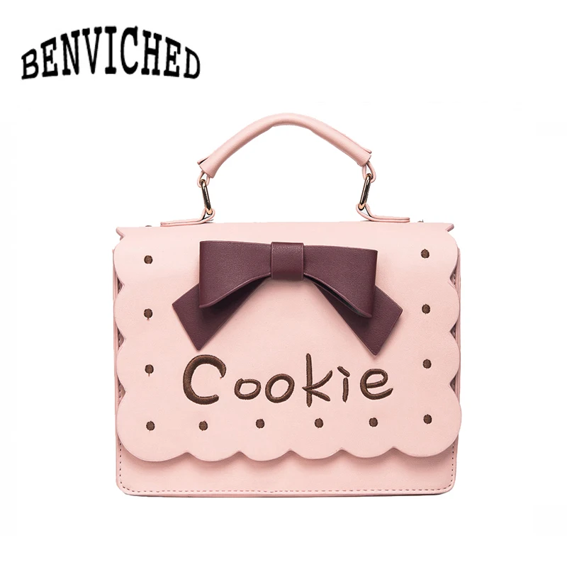 BENVICHED 2019 Fashion Cute Cookie Embroidery Women cartoon pu leather handbags Tote Shoulder Bag Crossbody bag bolsas L035
BENVICHED 2019 Fashion Cute Cookie Embroidery Women cartoon pu leather handbags Tote Shoulder Bag Crossbody bag bolsas L035