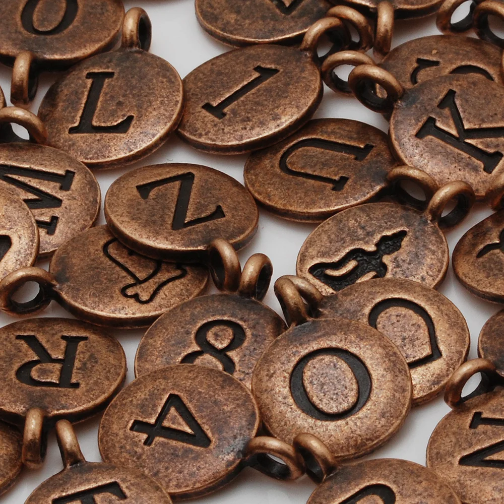 12 MM Digit 0-9 Metal Round Charms DIY Material Retro Piercing Number Jewelry Slide Mini Pendant 20pcs/lot | Украшения и