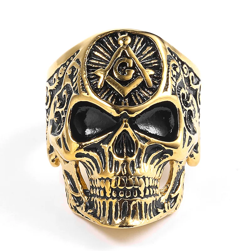 Titanium Stainless Steel Masonic Freemason Signet Skeleton Skull Ring Biker Cool Punk Gothic Rings Man Hip Hop Rock Jewelry
Titanium Stainless Steel Masonic Freemason Signet Skeleton Skull Ring Biker Cool Punk Gothic Rings Man Hip Hop Rock Jewelry