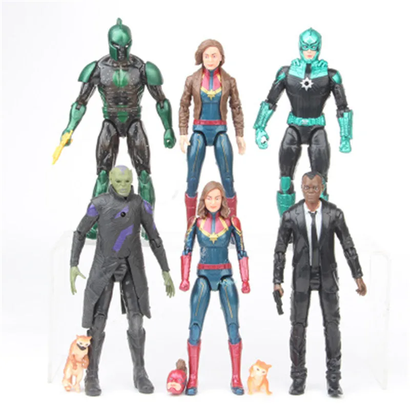 6Pcs/set Avengers: Endgame Superhero Nick Fury Captain Marvel Yon-Rogg Ronan The Accuser PVC Action Figure Toy OPP 17CM Z1609
6Pcs/set Avengers: Endgame Superhero Nick Fury Captain Marvel Yon-Rogg Ronan The Accuser PVC Action Figure Toy OPP 17CM Z1609