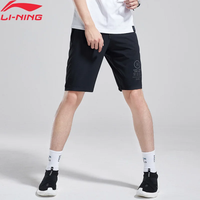 

Li-Ning Men Wade Series Basketball Shorts 88% Polyester 12% Spandex Letters Printing LiNing Sports Shorts AKSN273 MKD1570