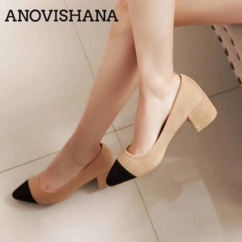 ANOVISHANA 2019 summer new women thick with shallow Boat Shoes Pointed Toe Pumps Dress Mid Heels comfortable single shoes Black
ANOVISHANA 2019 summer new women thick with shallow Boat Shoes Pointed Toe Pumps Dress Mid Heels comfortable single shoes Black