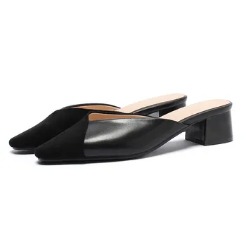 B2-7 Size 33-43 Ladies Elegant Square Toes Slippers Female Patchwork Slides Woman Thick Heels Shoes Women Spring Autumn Shoe
B2-7 Size 33-43 Ladies Elegant Square Toes Slippers Female Patchwork Slides Woman Thick Heels Shoes Women Spring Autumn Shoe