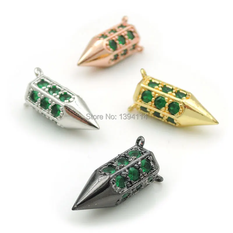 20*8*7mm Micro Pave Green CZ Point Hexagon Pillar Charm Of Double Circles Fit For Women As Necklaces Accessory
20*8*7mm Micro Pave Green CZ Point Hexagon Pillar Charm Of Double Circles Fit For Women As Necklaces Accessory