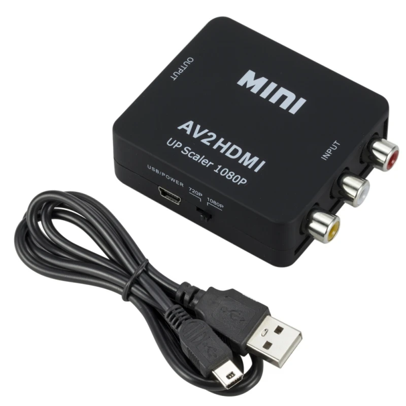 

Mini AV to HDMI Converter Adapter Composite AV2HDMI Converter 1080P HDTV DVD AV HDMI Adapters