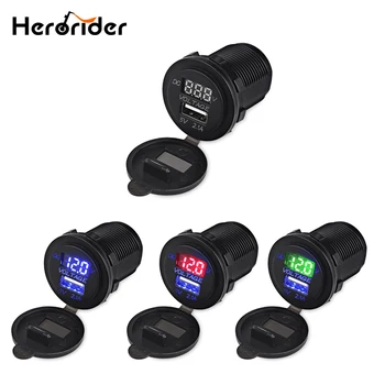 Herorider 12-24V LED Car USB Socket Charger Outlet with Voltmeter Modification Accessory for Motorcycle Motor Truck ATV Boat
Herorider 12-24V LED Car USB Socket Charger Outlet with Voltmeter Modification Accessory for Motorcycle Motor Truck ATV Boat