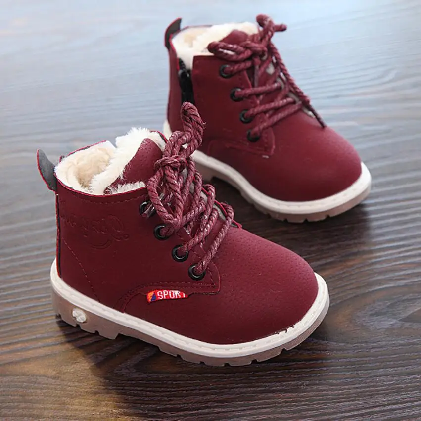 Children Boots Shoes New Winter Plush Warm Martin Boys Shoes Fashion Leather Soft Fleece Antislip Girls Boots EU 21-30
Children Boots Shoes New Winter Plush Warm Martin Boys Shoes Fashion Leather Soft Fleece Antislip Girls Boots EU 21-30