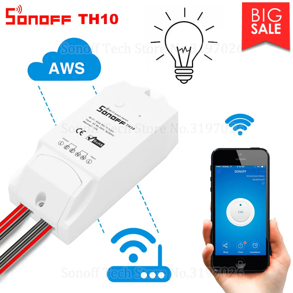Itead Sonoff TH10 Wifi Smart Remoted Control Switch Support Temperature And Humidity Monitoring Sensor Works With Alexa IFTTT
Itead Sonoff TH10 Wifi Smart Remoted Control Switch Support Temperature And Humidity Monitoring Sensor Works With Alexa IFTTT