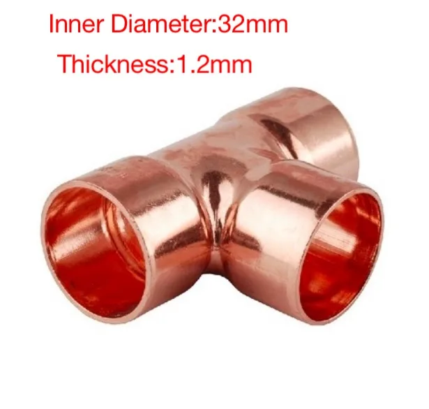5Pieces/Lot Inner D:32mm Thickness:1.2mm Copper Welding T-Shaped Tee Pipe Refrigeration Accessories
5Pieces/Lot Inner D:32mm Thickness:1.2mm Copper Welding T-Shaped Tee Pipe Refrigeration Accessories