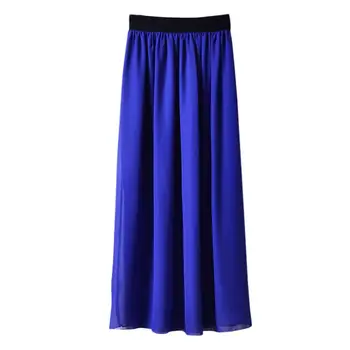 Womens Fashion Elastic Waist Long Skirt Solid Double Layer Chiffon Pleated Skirts Lady High Waist Skirt Female Clothing
Womens Fashion Elastic Waist Long Skirt Solid Double Layer Chiffon Pleated Skirts Lady High Waist Skirt Female Clothing
