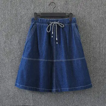 S6 Spring Casual Women Denim skirts 3XL Plus Size Clothes Fashion Drawstring waist A-line skirt 1005
S6 Spring Casual Women Denim skirts 3XL Plus Size Clothes Fashion Drawstring waist A-line skirt 1005