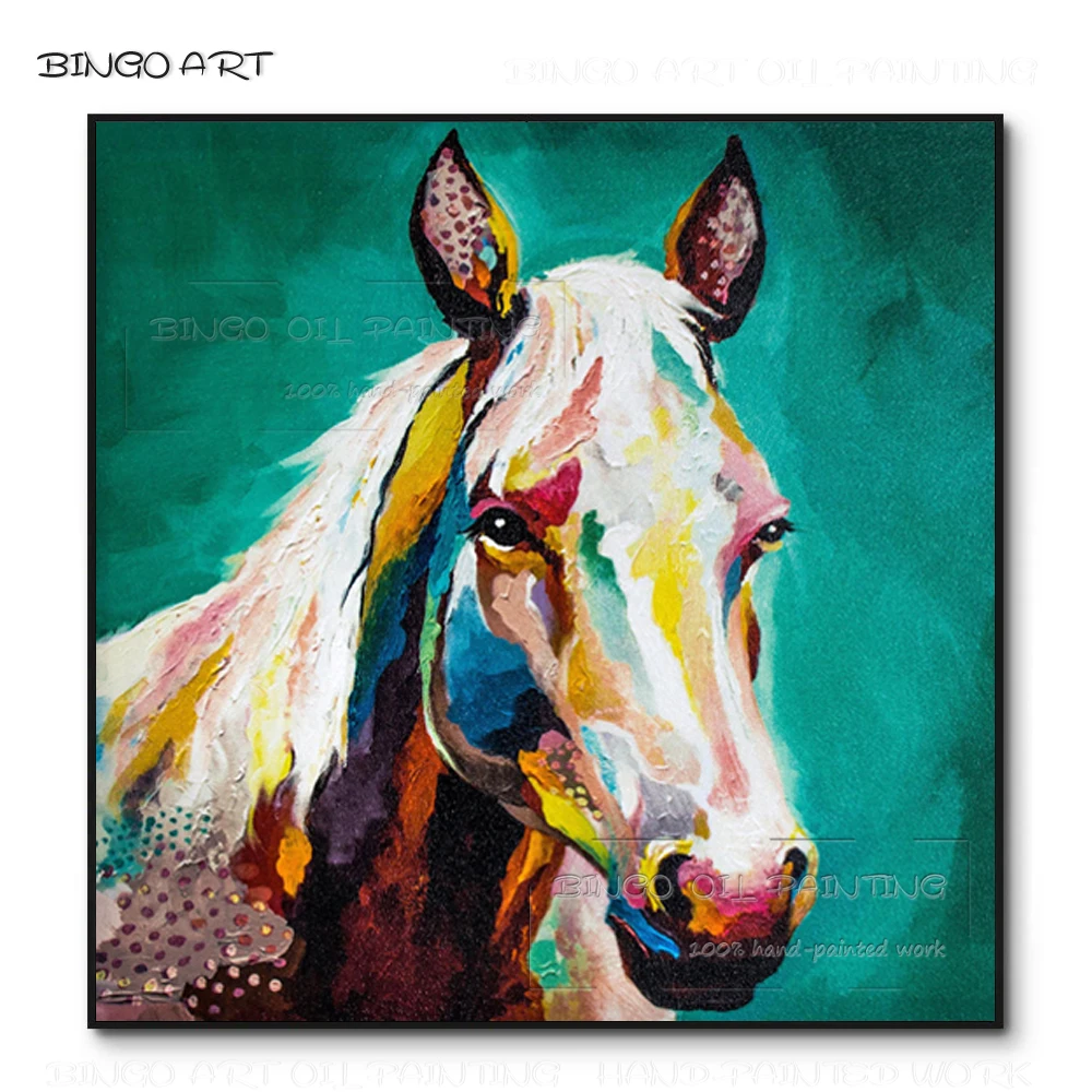 Artist Handmade High Quality Animal Horse Oil Painting Pop Fine Art Animal Painting Beauty Horse Head Oil Painting Decoration
Artist Handmade High Quality Animal Horse Oil Painting Pop Fine Art Animal Painting Beauty Horse Head Oil Painting Decoration