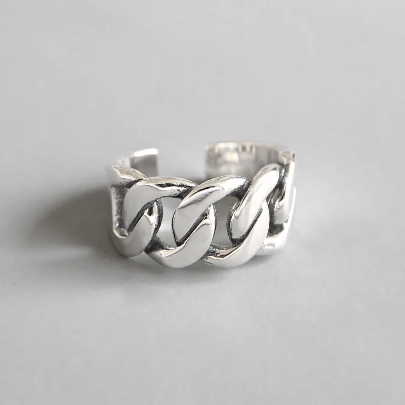 Simple and Thick Chain Open Ring 925 Sterling Silver Rings Brushed Couple Wedding for Women Fine Jewelry Open Ring Vintag WDR007
Simple and Thick Chain Open Ring 925 Sterling Silver Rings Brushed Couple Wedding for Women Fine Jewelry Open Ring Vintag WDR007