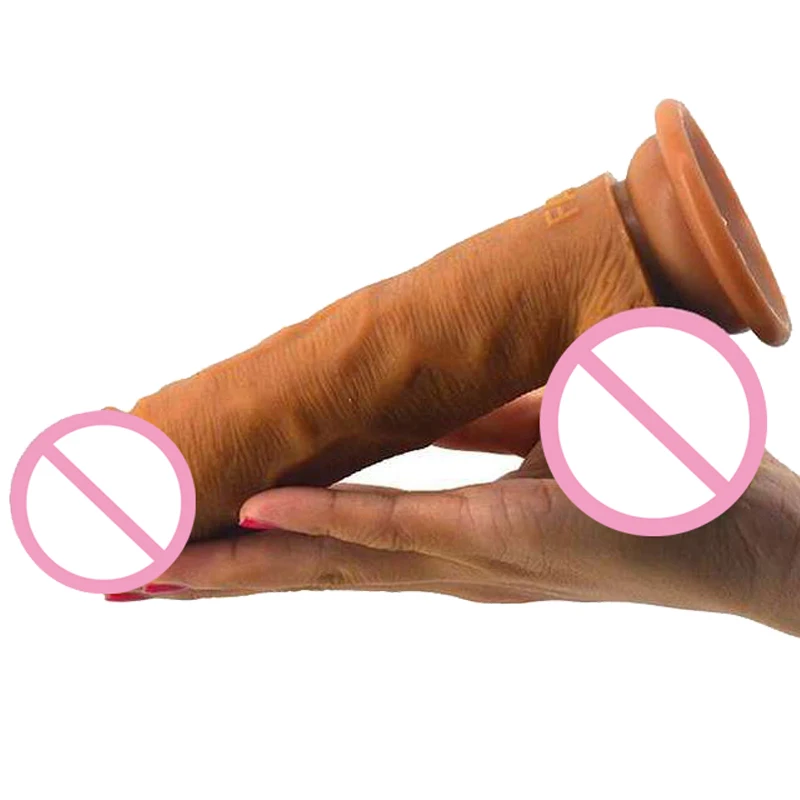 Double layer silicone dildo imitation of human penis design flirtatious sex products for couples sex toy shop