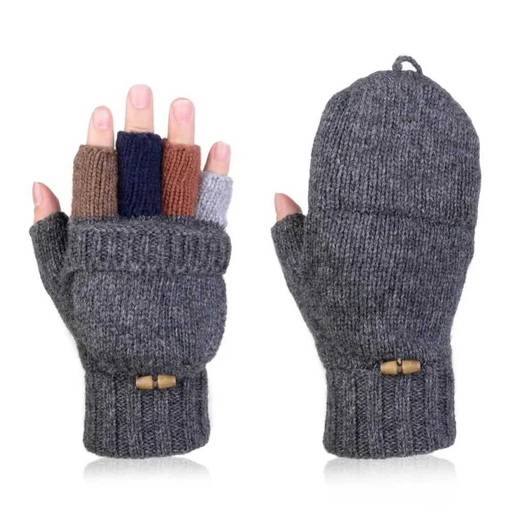 Vbiger Unisex Wool Knitted Fold Back Gloves Winter Warm Mittens Convertible Gloves Winter Fingerless Half-finger Driving Gloves
Vbiger Unisex Wool Knitted Fold Back Gloves Winter Warm Mittens Convertible Gloves Winter Fingerless Half-finger Driving Gloves