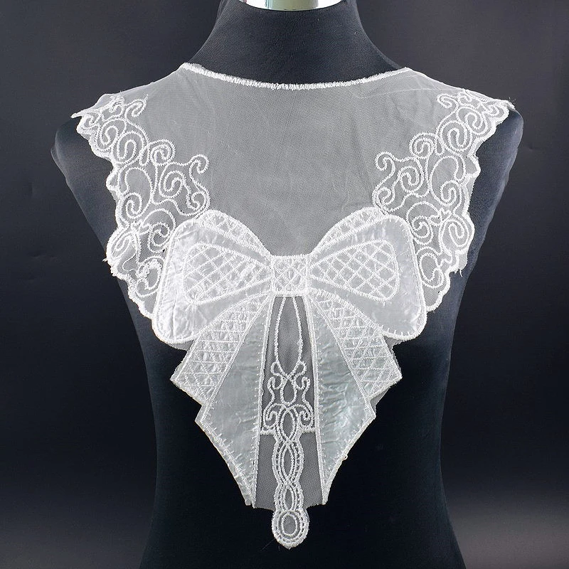 1pc Elegant Black Twine Bow-knot Embroidery Neckline Costume Decoration Sewing Applique Craft Collar Lace Trim For Collar BW042
1pc Elegant Black Twine Bow-knot Embroidery Neckline Costume Decoration Sewing Applique Craft Collar Lace Trim For Collar BW042
