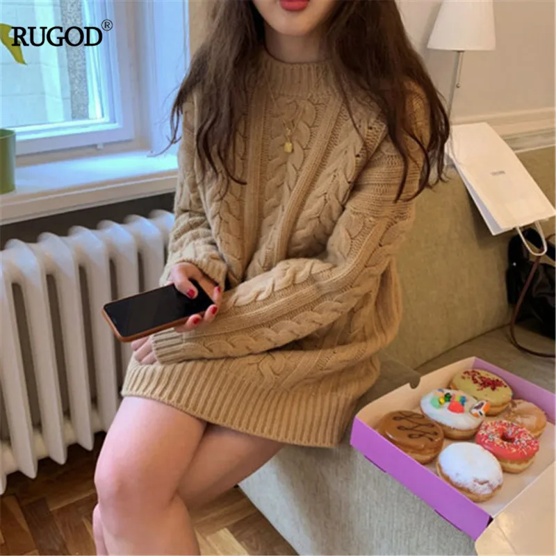 RUGOD 2019 korea autumn o-neck hemp pattern solid thick sweater casual lady cotton loose pullover knitted sweaters
RUGOD 2019 korea autumn o-neck hemp pattern solid thick sweater casual lady cotton loose pullover knitted sweaters