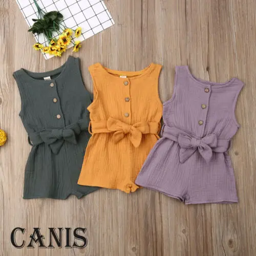 2019 Summer Newborn Infant Baby Girl Sleeveless Button Solid Color Romper Jumpsuit Outfits Sunsuit Clothes Hot Sale
2019 Summer Newborn Infant Baby Girl Sleeveless Button Solid Color Romper Jumpsuit Outfits Sunsuit Clothes Hot Sale