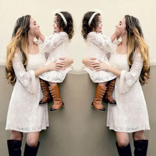 Fashion Women Mother Daughter White Long Sleeve Dresses Lace Elegant Family Matching Clothing Hot New
Fashion Women Mother Daughter White Long Sleeve Dresses Lace Elegant Family Matching Clothing Hot New