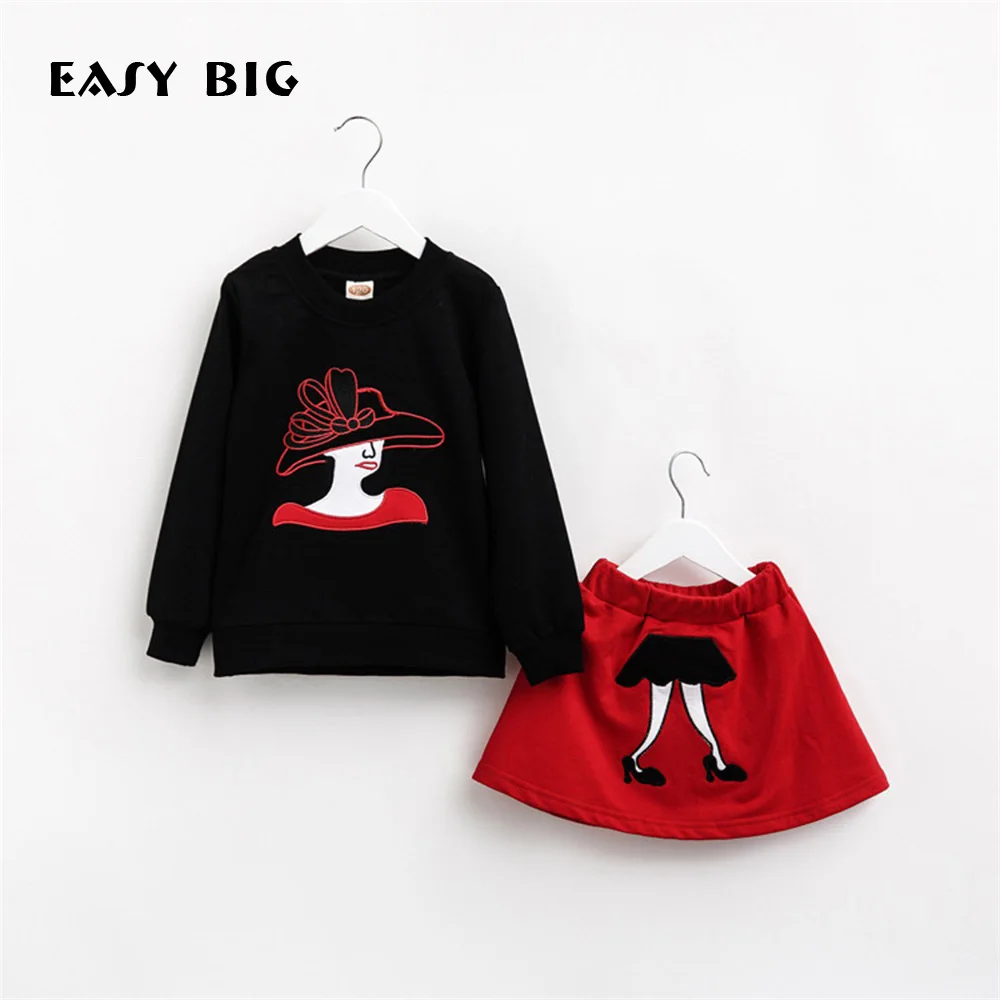 EASY BIG Heights:105-140CM Autumn Girls Children Clothing Sets 100% Cotton Casual Sweatshirts+Skirts Girls Clothes Suits CC0106 
EASY BIG Heights:105-140CM Autumn Girls Children Clothing Sets 100% Cotton Casual Sweatshirts+Skirts Girls Clothes Suits CC0106
