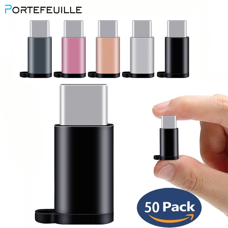 Portefeuille 50Pcs Adapter Micro USB Female to USBC Male Converter for Samsung Xiaomi OTG Data Microusb To Type-C Charger Cable
Portefeuille 50Pcs Adapter Micro USB Female to USBC Male Converter for Samsung Xiaomi OTG Data Microusb To Type-C Charger Cable