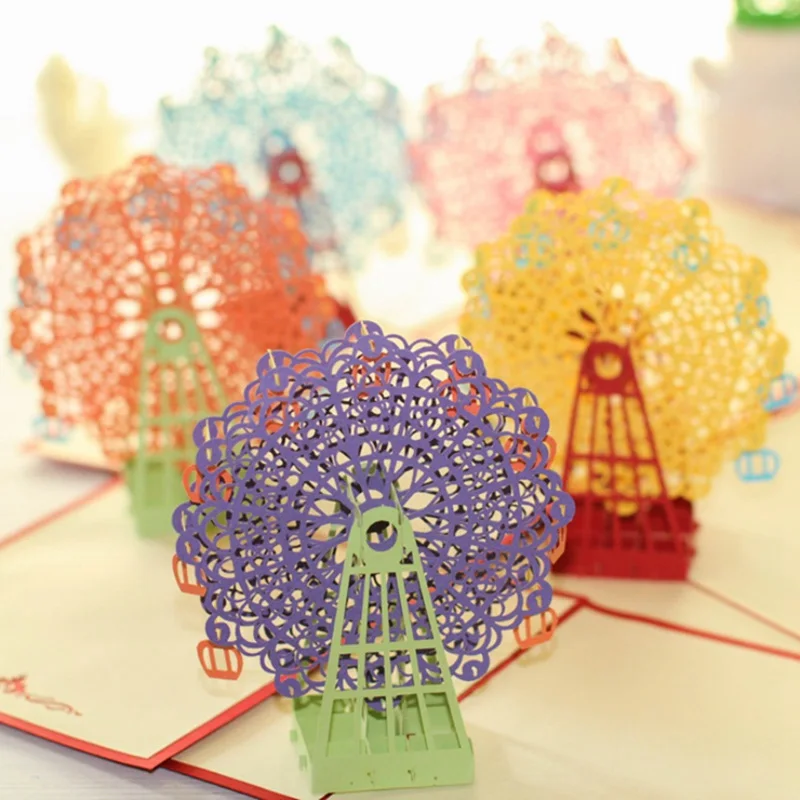 Kawaii Handmade 3D Ferris Wheel Origami 3D Pop Up Paper Laser Cut Vintage Post Cards Greeting Cards Happy Birthday Gifts Kraft
Kawaii Handmade 3D Ferris Wheel Origami 3D Pop Up Paper Laser Cut Vintage Post Cards Greeting Cards Happy Birthday Gifts Kraft