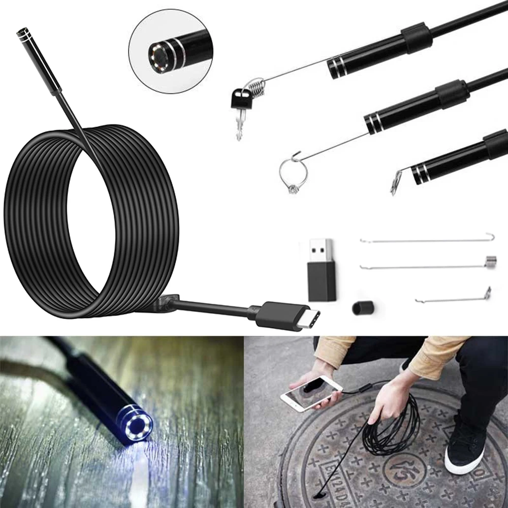 1M 2M 10M Hard Flexible Cable Android Endoscope USB Camera Type C USB Endoscopio Snake Borescope Inspection Camera PC Android
1M 2M 10M Hard Flexible Cable Android Endoscope USB Camera Type C USB Endoscopio Snake Borescope Inspection Camera PC Android