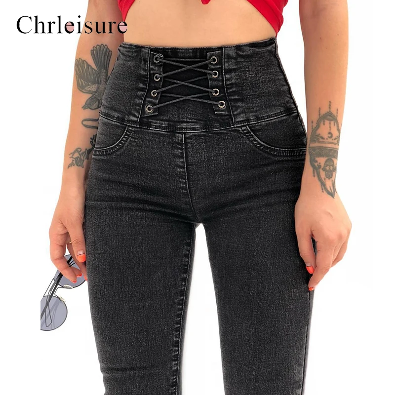 Chrleisure Fashion High Waist Bandages Jeans Women Solid Casual Denim Jeans Mujer Sexy Push Up Pantaonles Women's Trousers
Chrleisure Fashion High Waist Bandages Jeans Women Solid Casual Denim Jeans Mujer Sexy Push Up Pantaonles Women's Trousers